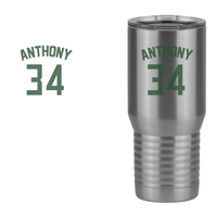 Thumbnail for Personalized Jersey Number Tall Travel Tumbler (20 oz) - Design View