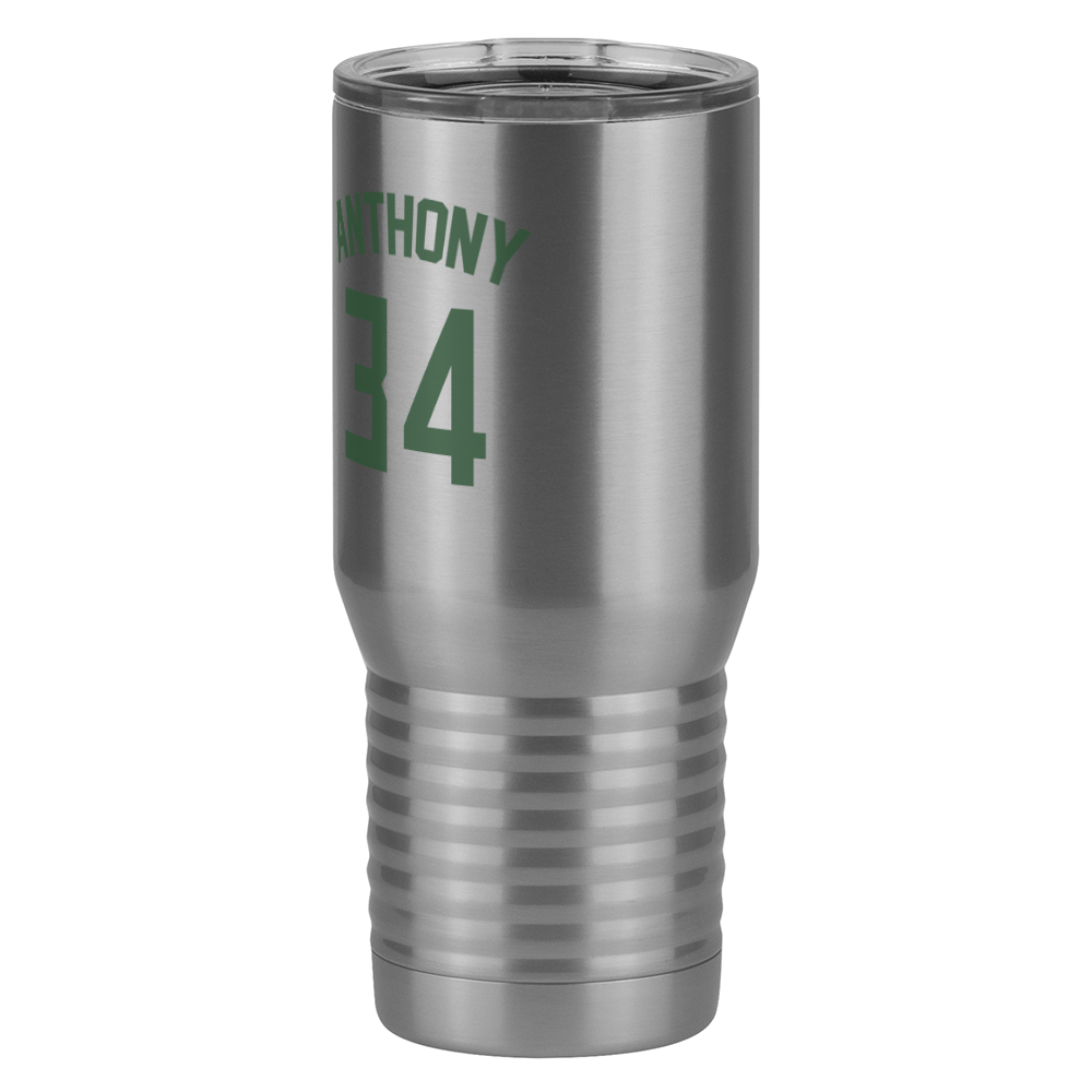 Personalized Jersey Number Tall Travel Tumbler (20 oz) - Front Left View