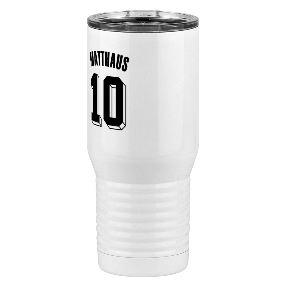 Personalized Jersey Number Tall Travel Tumbler (20 oz) - Germany - Front Left View