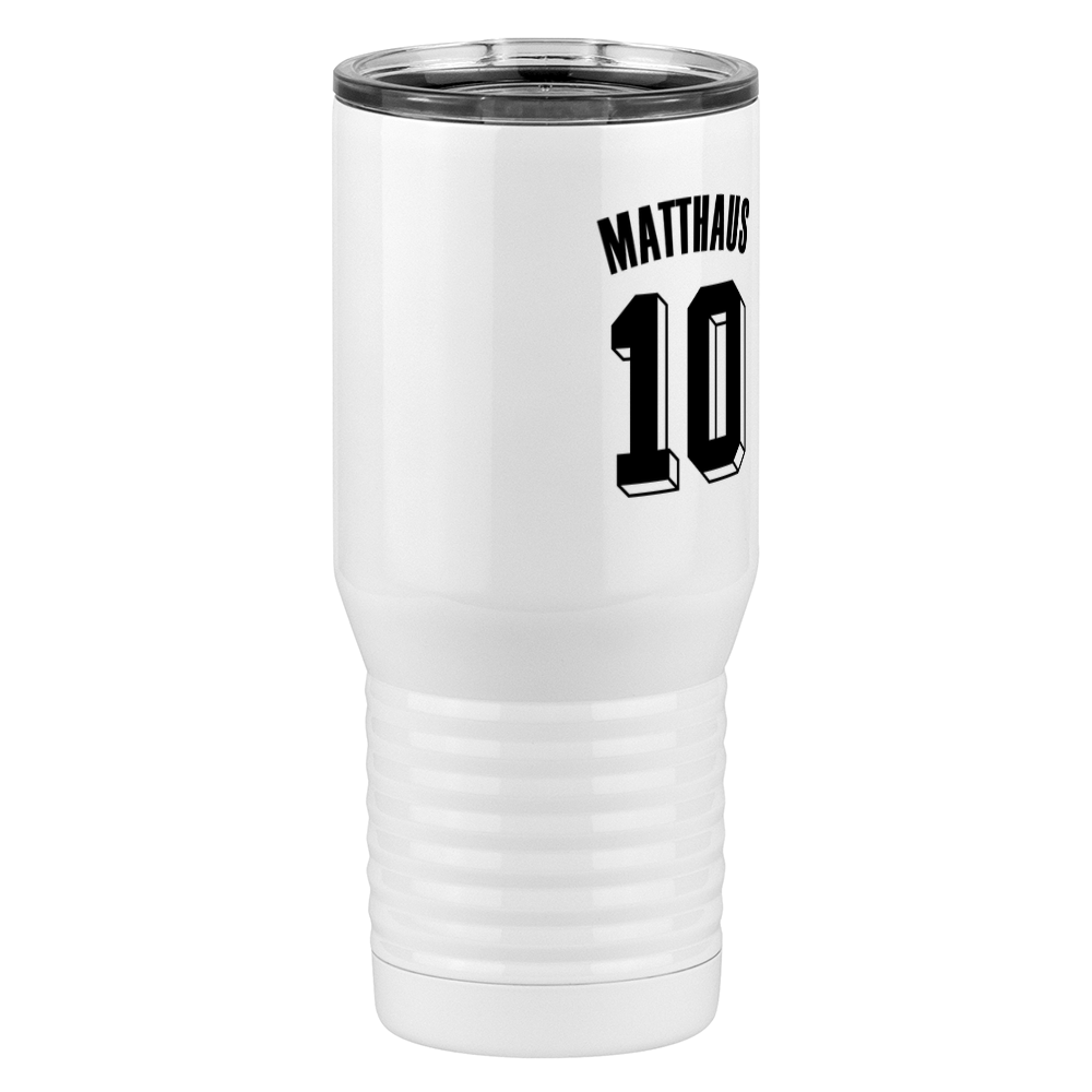 Personalized Jersey Number Tall Travel Tumbler (20 oz) - Germany - Front Right View