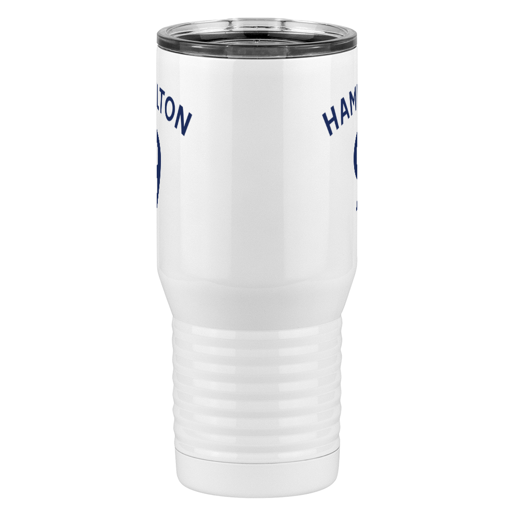 Personalized Jersey Number Tall Travel Tumbler (20 oz) - English Soccer - Front View