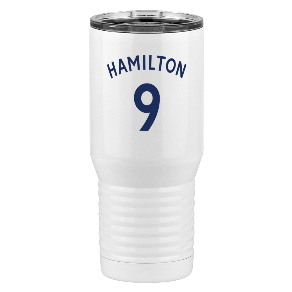 Personalized Jersey Number Tall Travel Tumbler (20 oz) - English Soccer - Right View