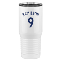 Thumbnail for Personalized Jersey Number Tall Travel Tumbler (20 oz) - English Soccer - Right View