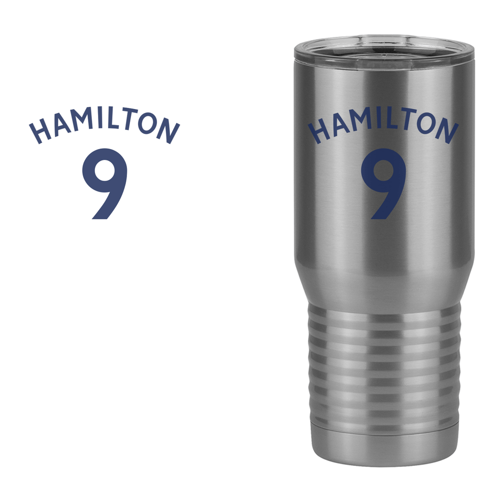 Personalized Jersey Number Tall Travel Tumbler (20 oz) - English Soccer - Design View