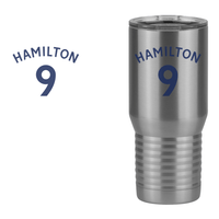 Thumbnail for Personalized Jersey Number Tall Travel Tumbler (20 oz) - English Soccer - Design View