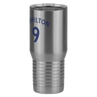 Thumbnail for Personalized Jersey Number Tall Travel Tumbler (20 oz) - English Soccer - Front Left View