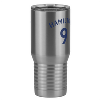 Thumbnail for Personalized Jersey Number Tall Travel Tumbler (20 oz) - English Soccer - Front Right View