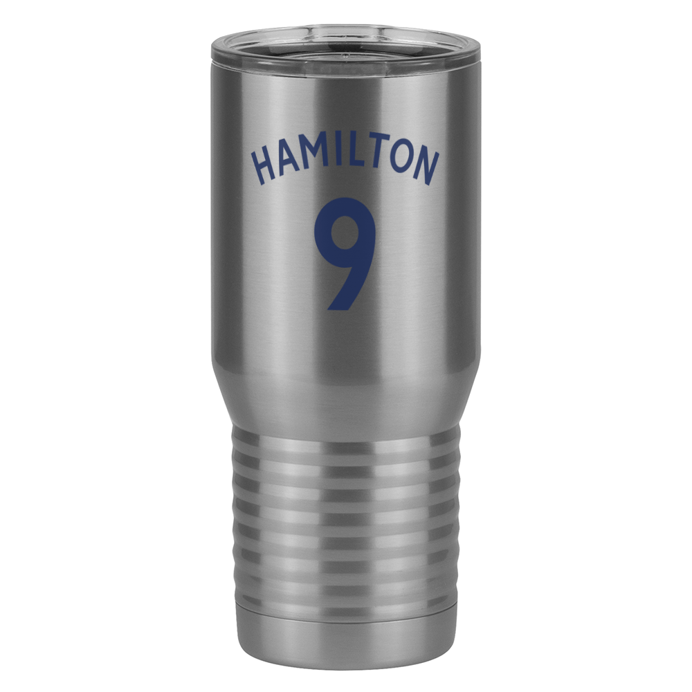 Personalized Jersey Number Tall Travel Tumbler (20 oz) - English Soccer - Left View
