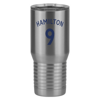 Thumbnail for Personalized Jersey Number Tall Travel Tumbler (20 oz) - English Soccer - Left View