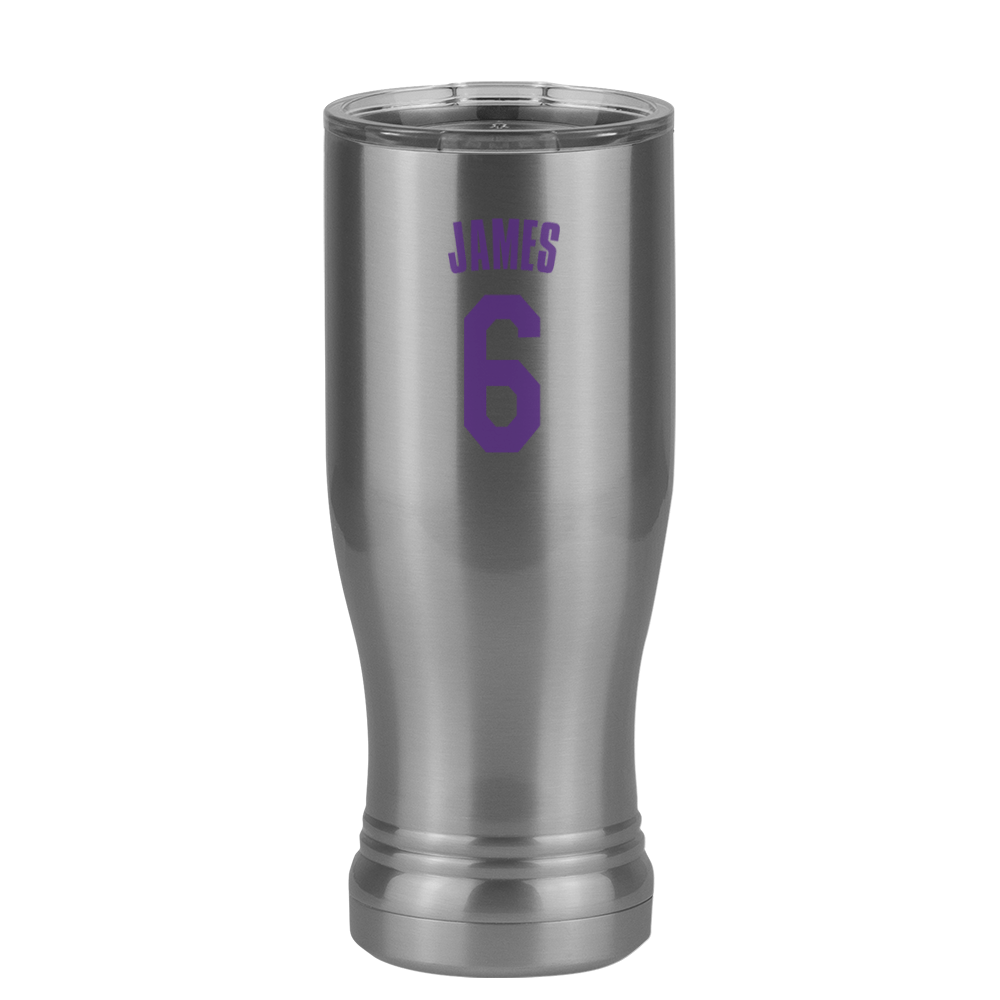 Personalized Jersey Number Pilsner Tumbler (14 oz) - Left View