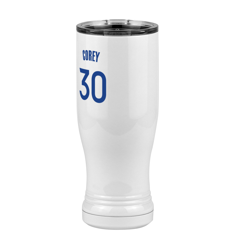 Personalized Jersey Number Pilsner Tumbler (14 oz) - Front Left View