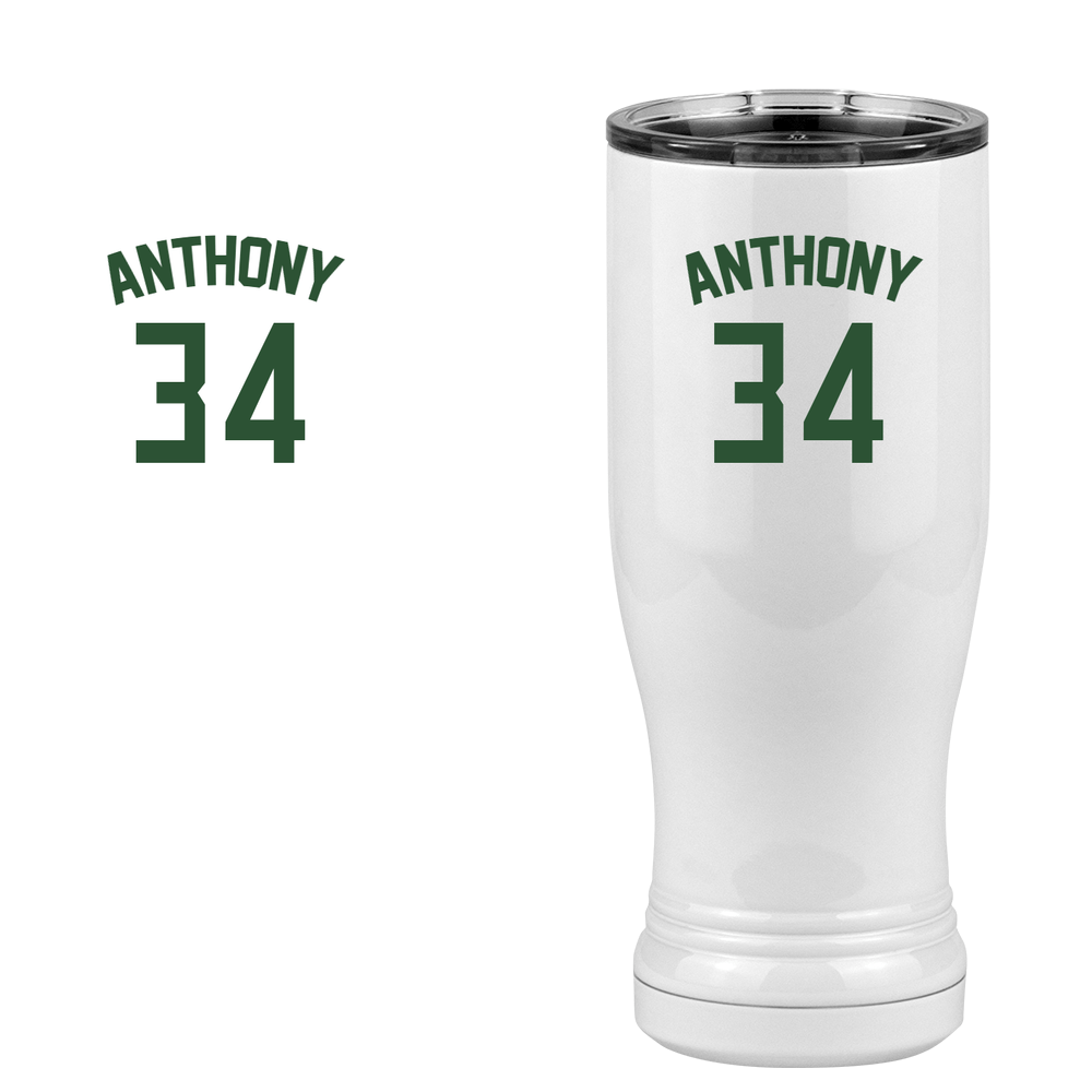 Personalized Jersey Number Pilsner Tumbler (14 oz) - Design View