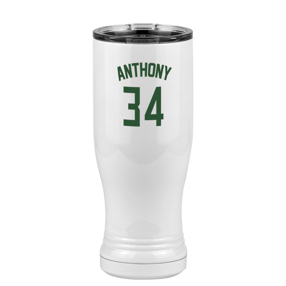 Personalized Jersey Number Pilsner Tumbler (14 oz) - Left View