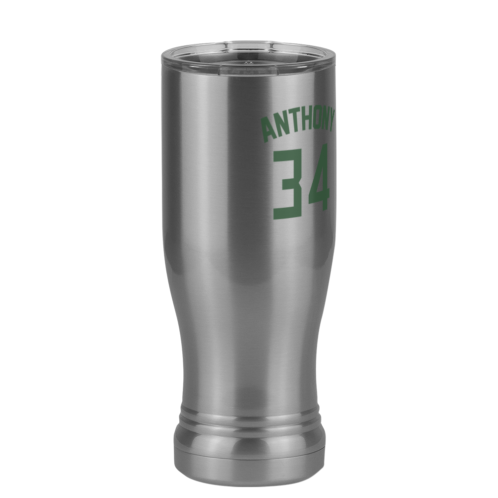 Personalized Jersey Number Pilsner Tumbler (14 oz) - Front Right View