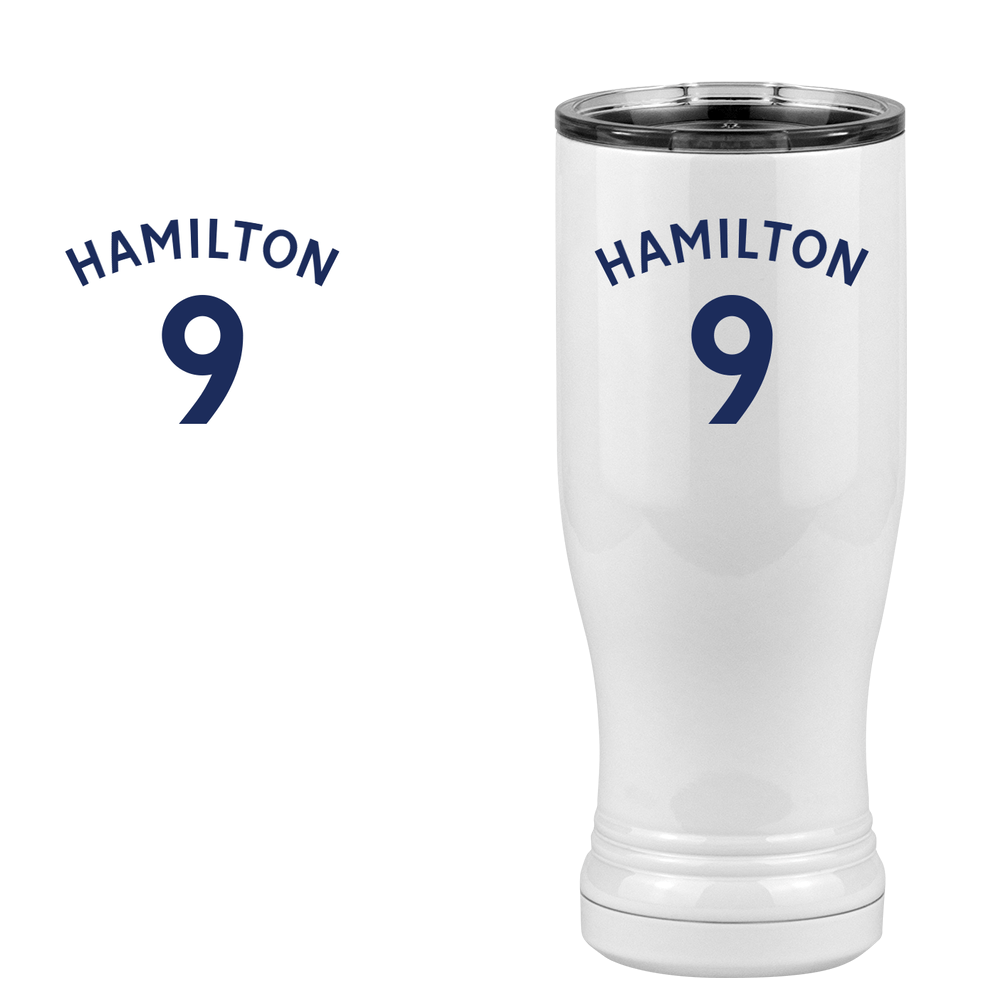 Personalized Jersey Number Pilsner Tumbler (14 oz) - English Soccer - Design View