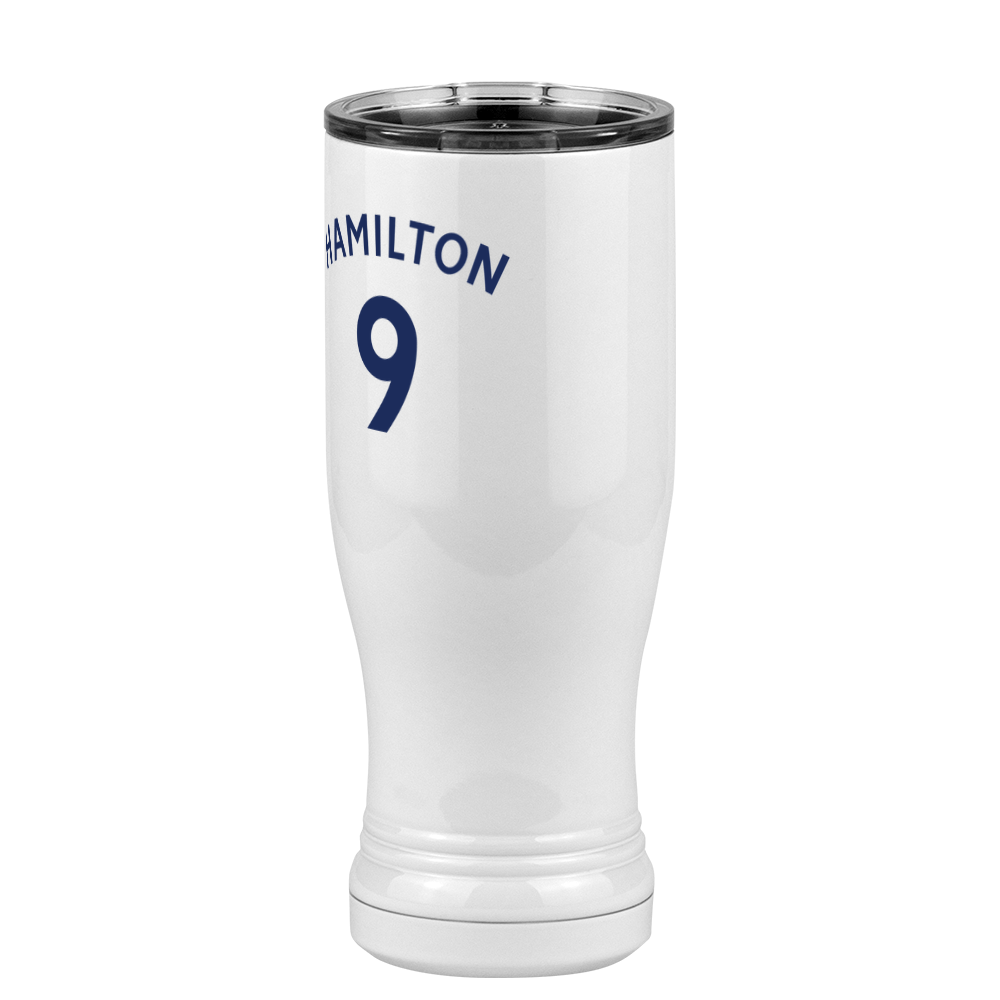 Personalized Jersey Number Pilsner Tumbler (14 oz) - English Soccer - Front Left View