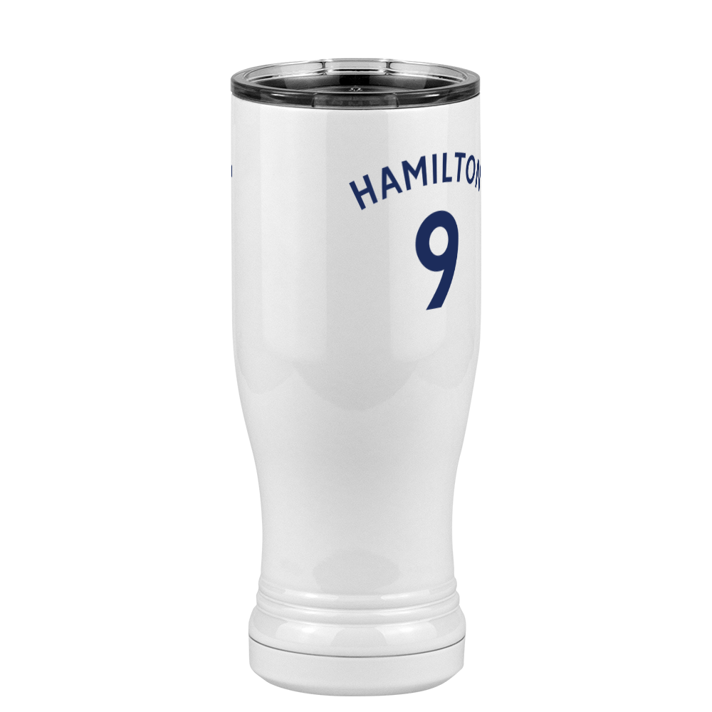 Personalized Jersey Number Pilsner Tumbler (14 oz) - English Soccer - Front Right View