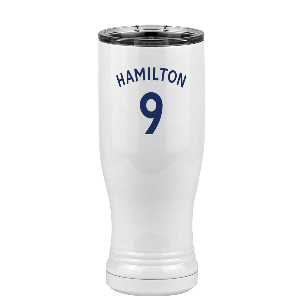 Personalized Jersey Number Pilsner Tumbler (14 oz) - English Soccer - Right View