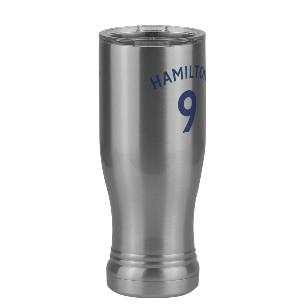 Personalized Jersey Number Pilsner Tumbler (14 oz) - English Soccer - Front Right View