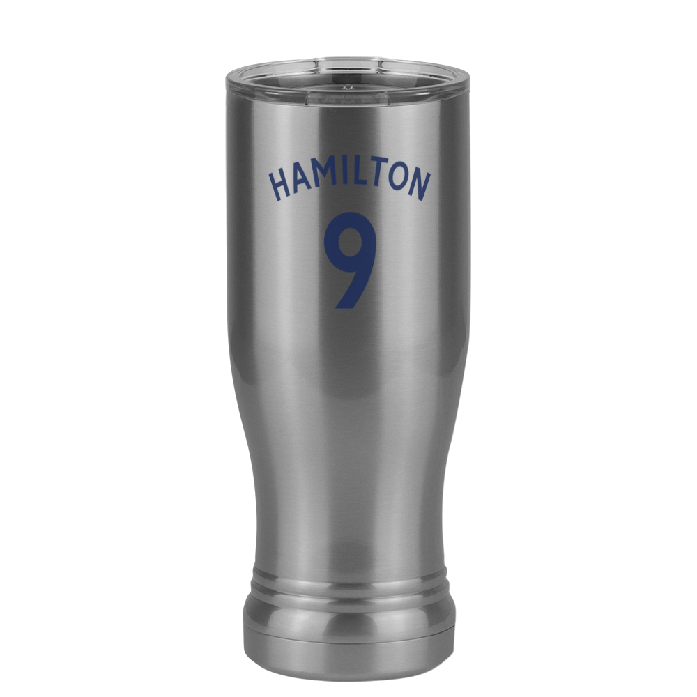 Personalized Jersey Number Pilsner Tumbler (14 oz) - English Soccer - Left View