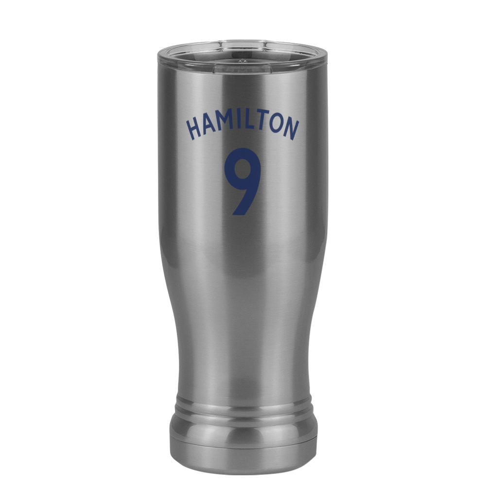 Personalized Jersey Number Pilsner Tumbler (14 oz) - English Soccer - Right View