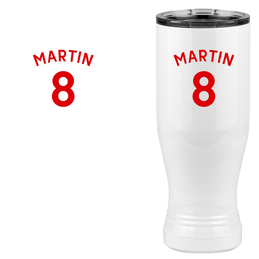 Personalized Jersey Number Pilsner Tumbler (20 oz) - English Soccer - Design View