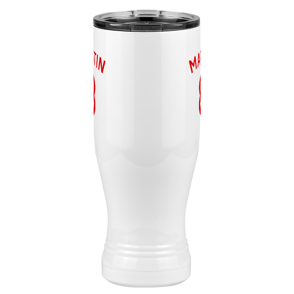 Personalized Jersey Number Pilsner Tumbler (20 oz) - English Soccer - Front View