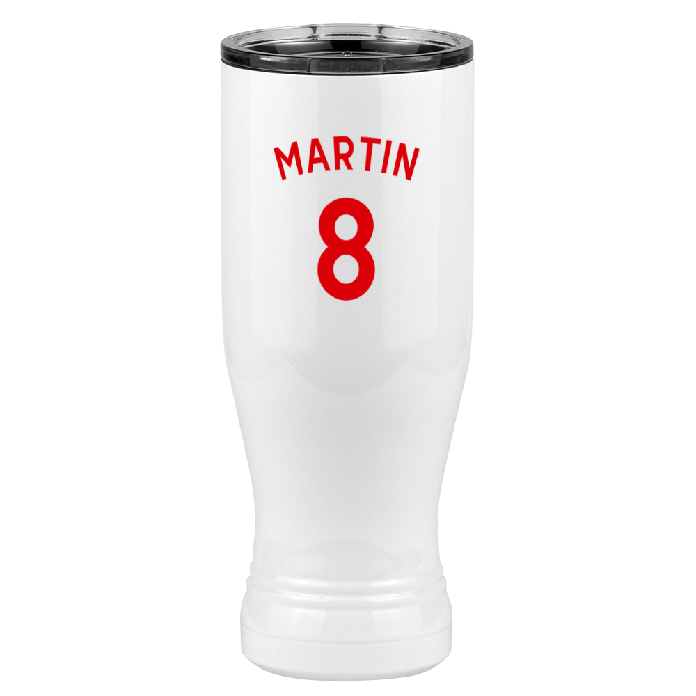 Personalized Jersey Number Pilsner Tumbler (20 oz) - English Soccer - Left View