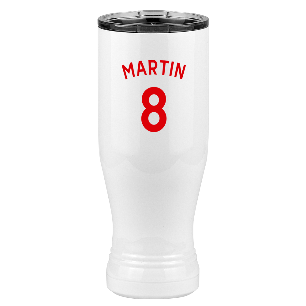Personalized Jersey Number Pilsner Tumbler (20 oz) - English Soccer - Right View