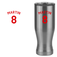 Thumbnail for Personalized Jersey Number Pilsner Tumbler (20 oz) - English Soccer - Design View