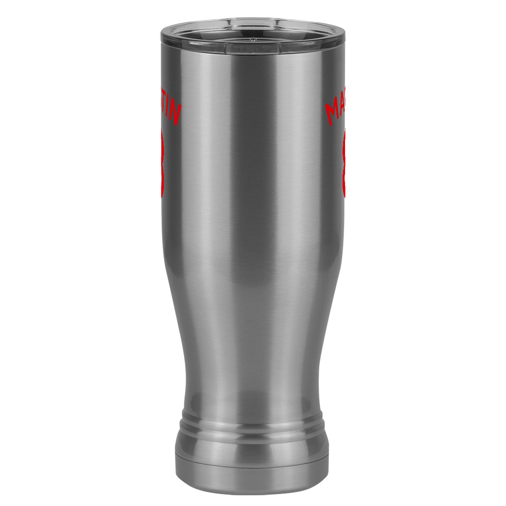 Personalized Jersey Number Pilsner Tumbler (20 oz) - English Soccer - Front View