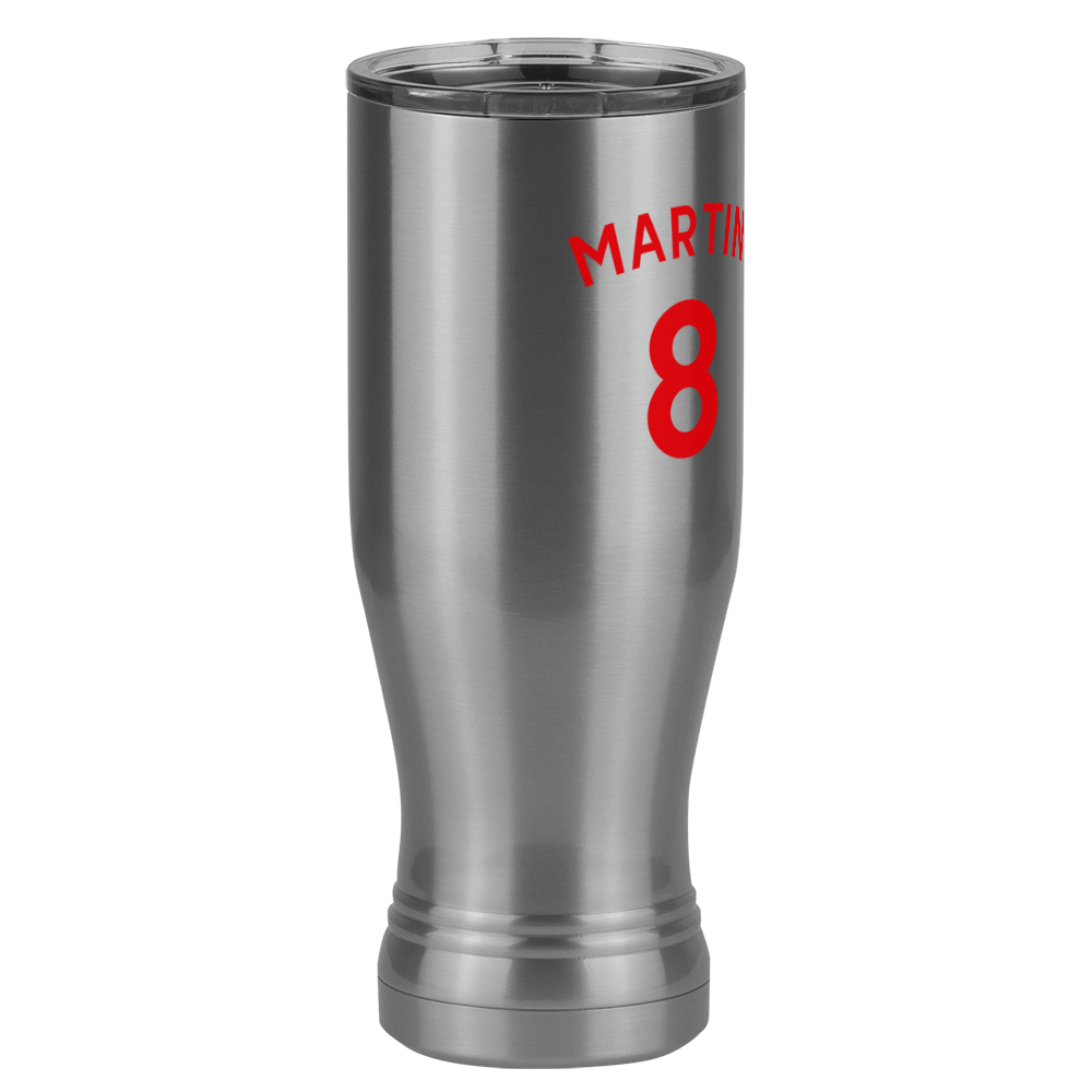Personalized Jersey Number Pilsner Tumbler (20 oz) - English Soccer - Front Right View