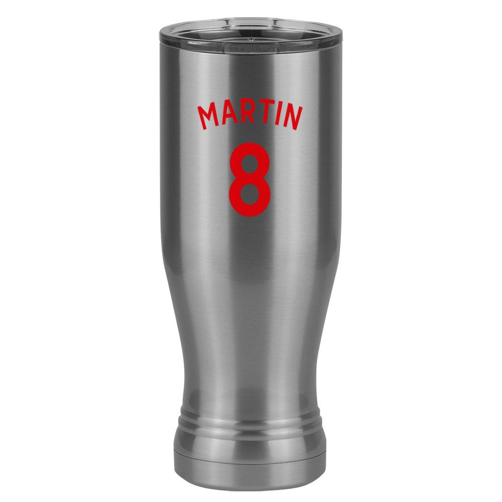 Personalized Jersey Number Pilsner Tumbler (20 oz) - English Soccer - Left View