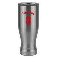 Thumbnail for Personalized Jersey Number Pilsner Tumbler (20 oz) - English Soccer - Left View