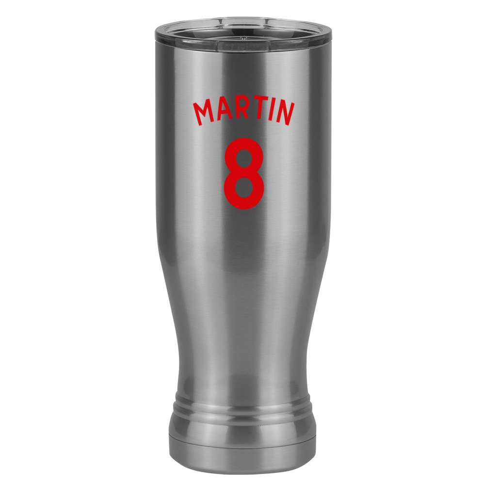 Personalized Jersey Number Pilsner Tumbler (20 oz) - English Soccer - Right View