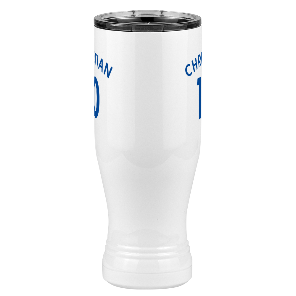 Personalized Jersey Number Pilsner Tumbler (20 oz) - English Soccer - Front View