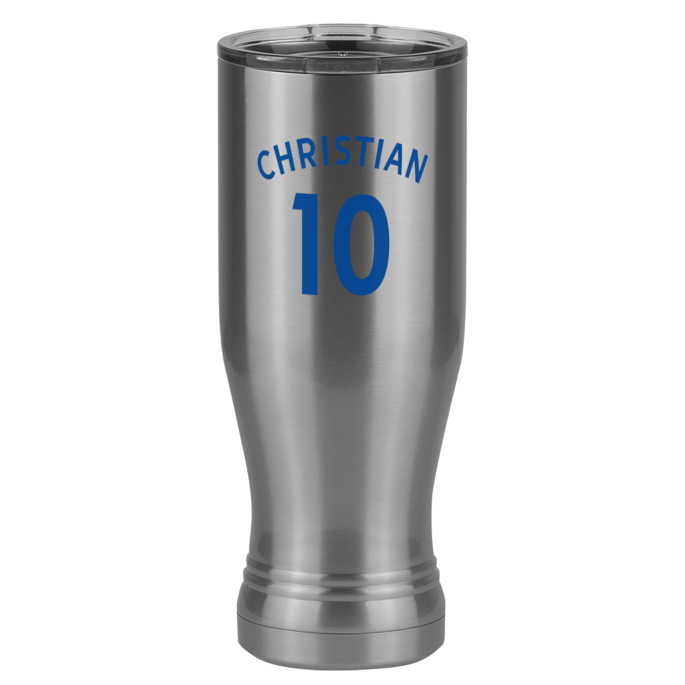 Personalized Jersey Number Pilsner Tumbler (20 oz) - English Soccer - Left View