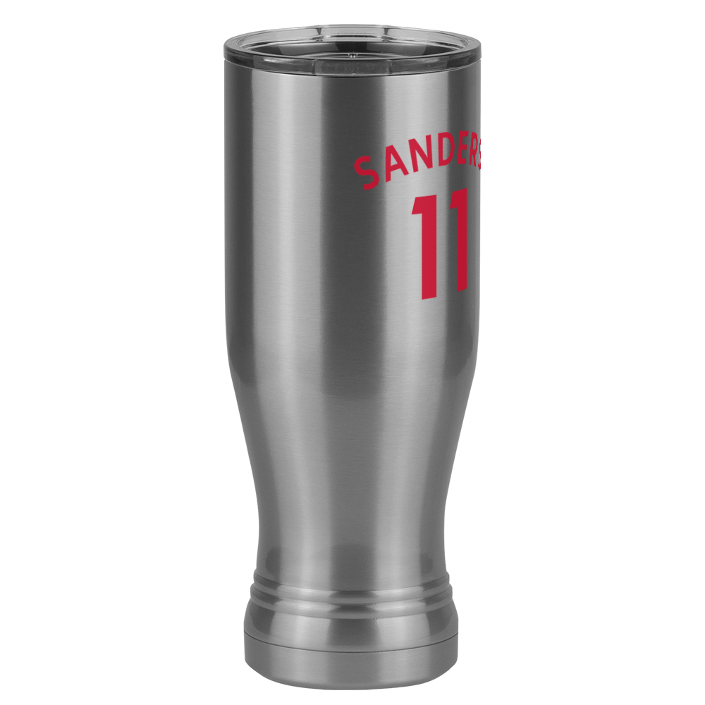 Personalized Jersey Number Pilsner Tumbler (20 oz) - English Soccer - Front Right View
