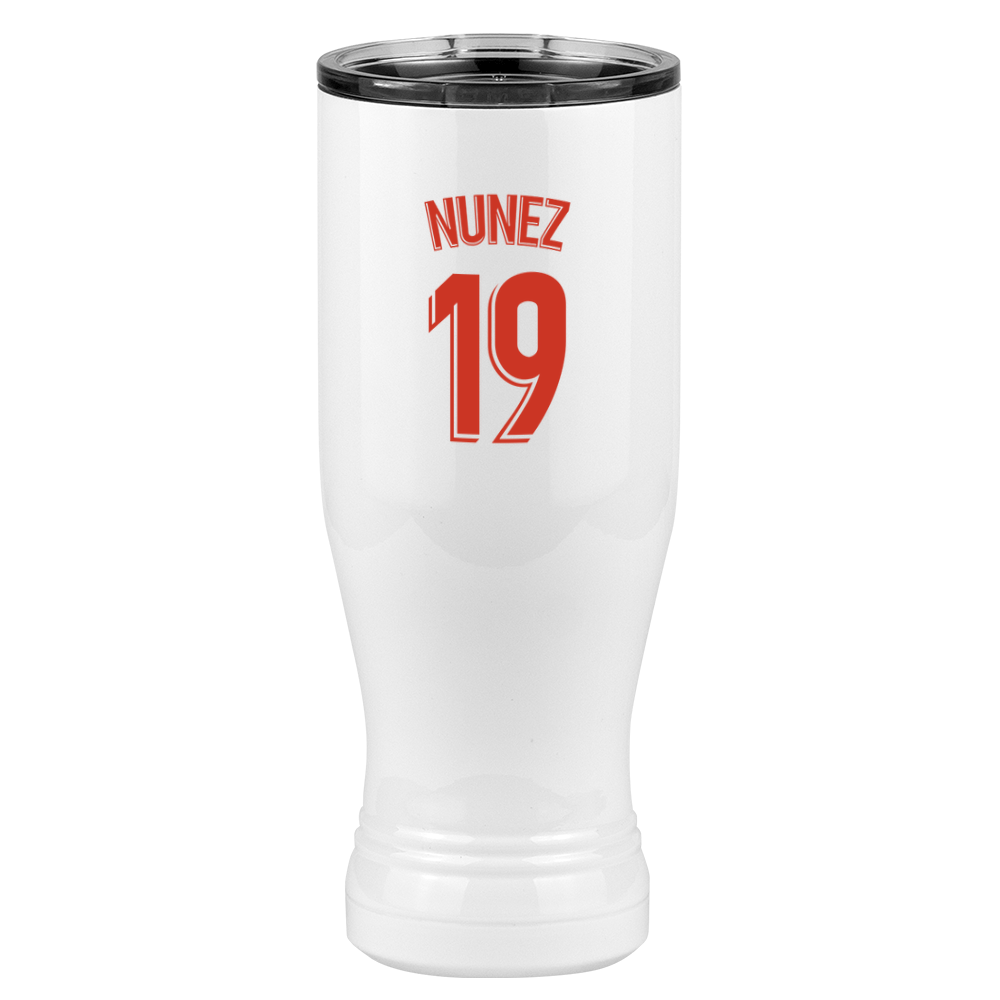Personalized Jersey Number Pilsner Tumbler (20 oz) - Spain Soccer - Left View