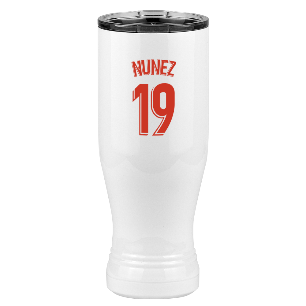Personalized Jersey Number Pilsner Tumbler (20 oz) - Spain Soccer - Right View