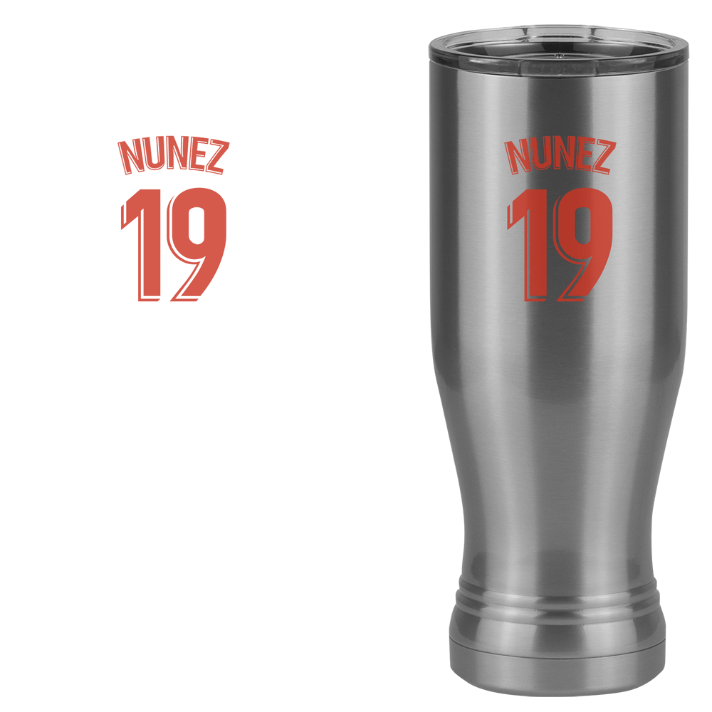 Personalized Jersey Number Pilsner Tumbler (20 oz) - Spain Soccer - Design View