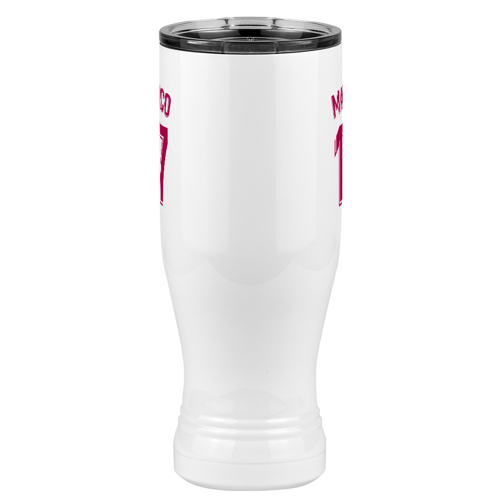 Personalized Jersey Number Pilsner Tumbler (20 oz) - Spain Soccer - Front View