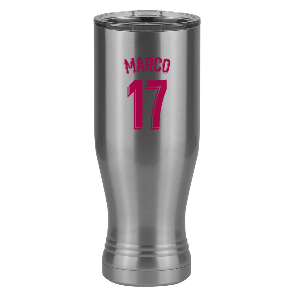 Personalized Jersey Number Pilsner Tumbler (20 oz) - Spain Soccer - Right View
