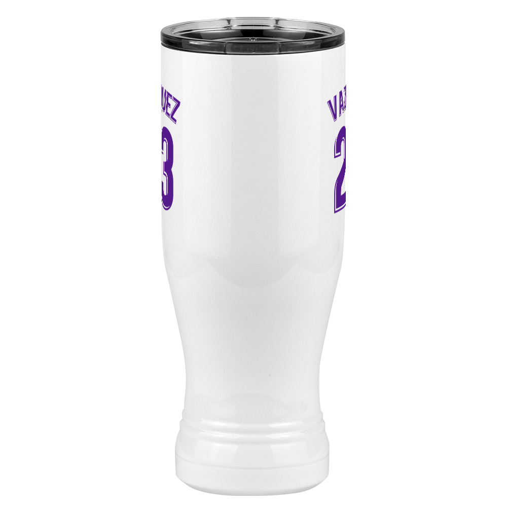 Personalized Jersey Number Pilsner Tumbler (20 oz) - Spain Soccer - Front View