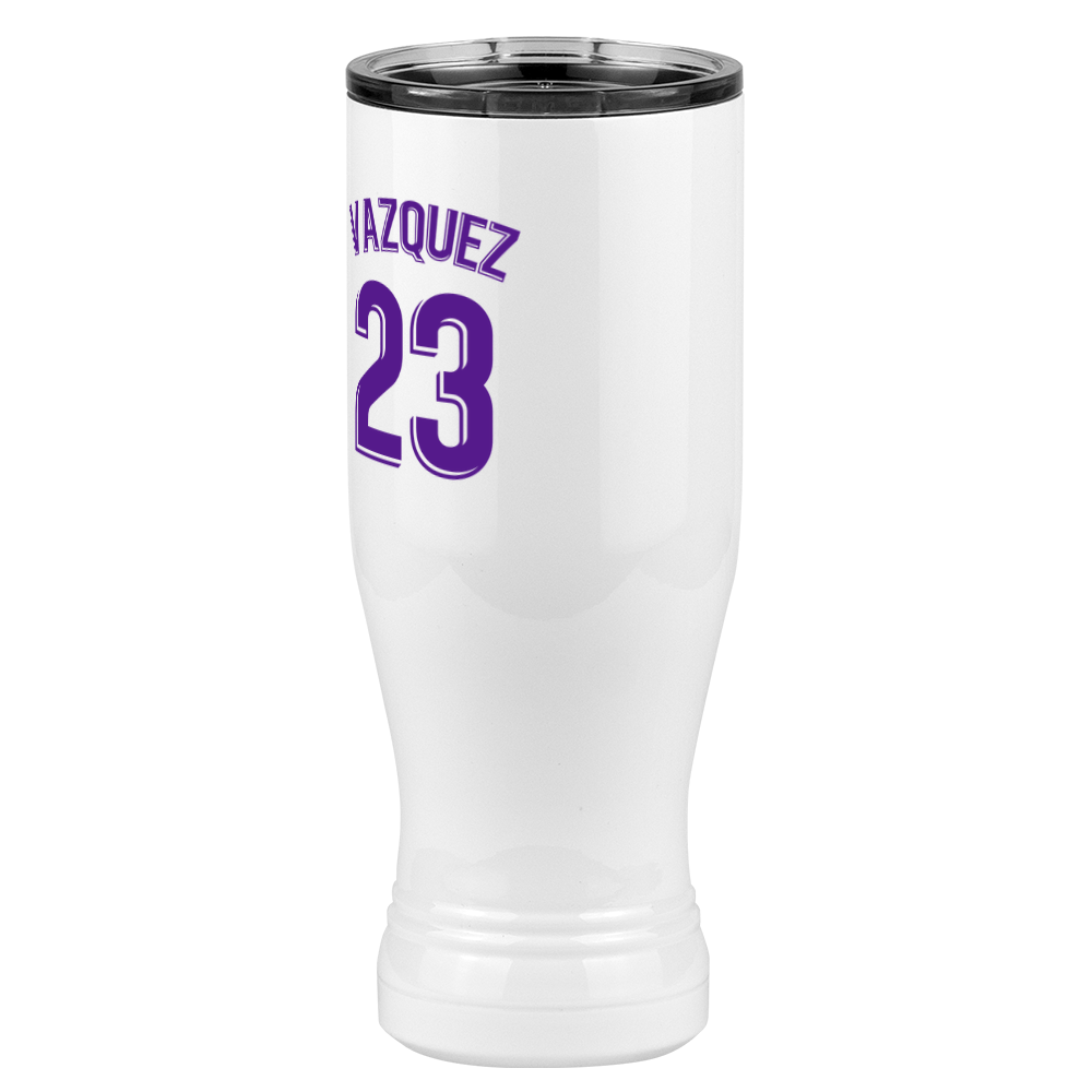 Personalized Jersey Number Pilsner Tumbler (20 oz) - Spain Soccer - Front Left View