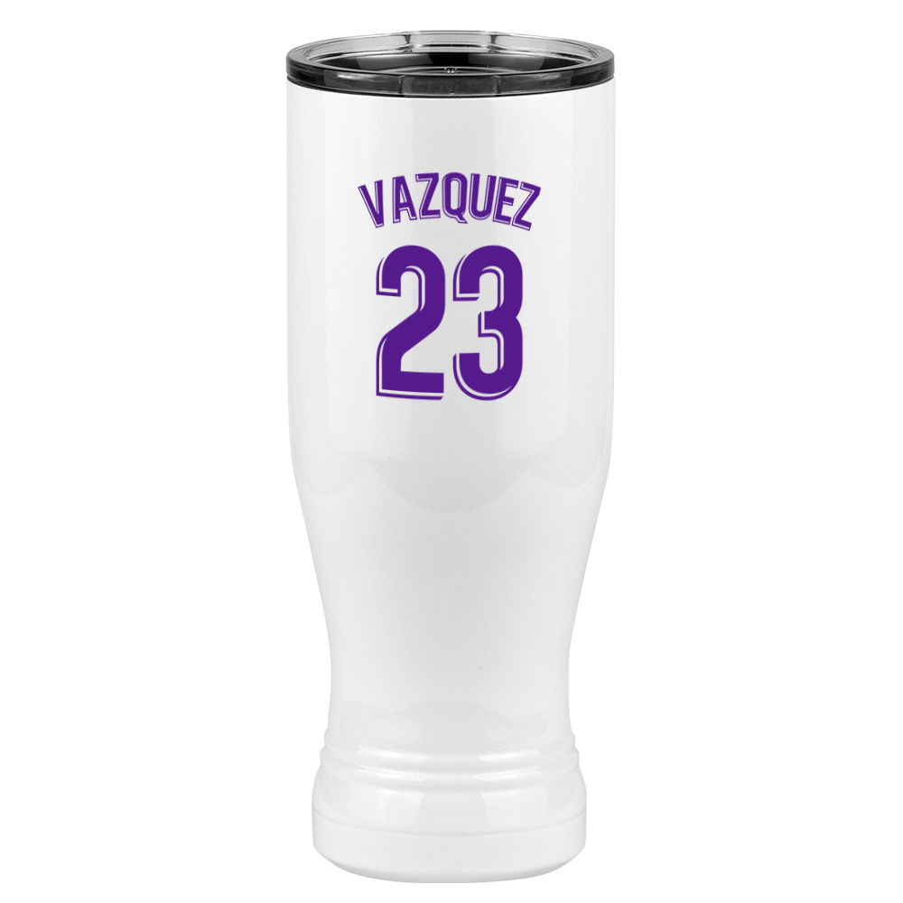 Personalized Jersey Number Pilsner Tumbler (20 oz) - Spain Soccer - Left View