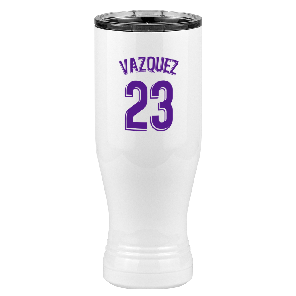 Personalized Jersey Number Pilsner Tumbler (20 oz) - Spain Soccer - Right View