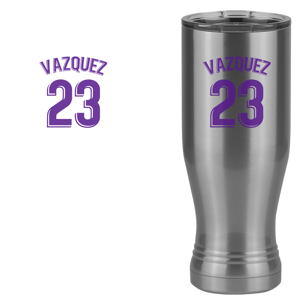 Personalized Jersey Number Pilsner Tumbler (20 oz) - Spain Soccer - Design View