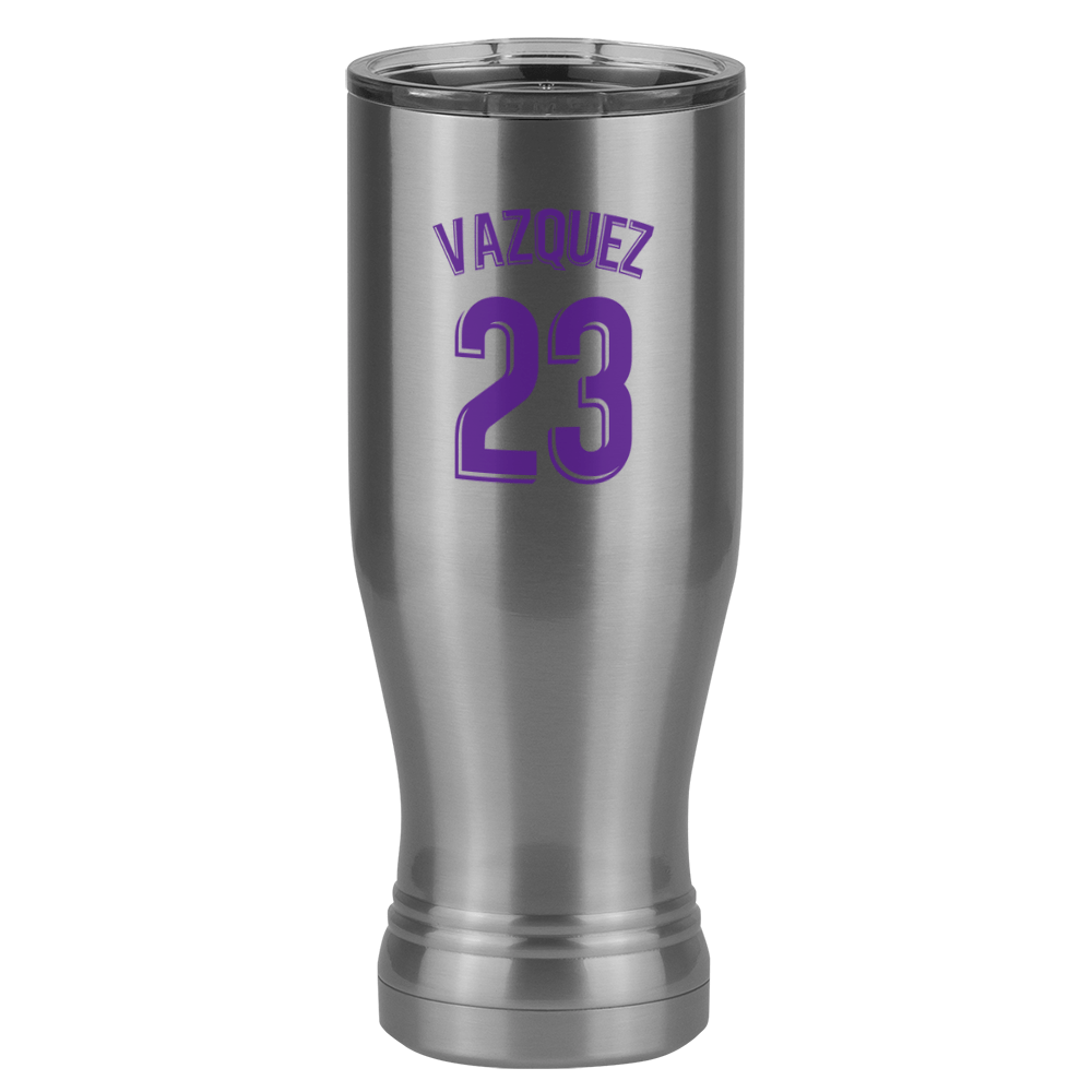 Personalized Jersey Number Pilsner Tumbler (20 oz) - Spain Soccer - Left View