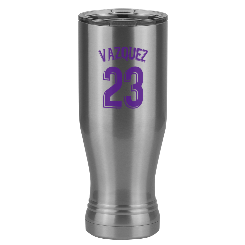 Personalized Jersey Number Pilsner Tumbler (20 oz) - Spain Soccer - Right View